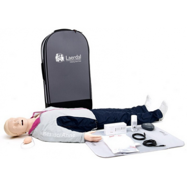 Laerdal Resusci Anne QCPR corps entier, tête gestion des voies aériennes, en valise semi-rigide à roulettes