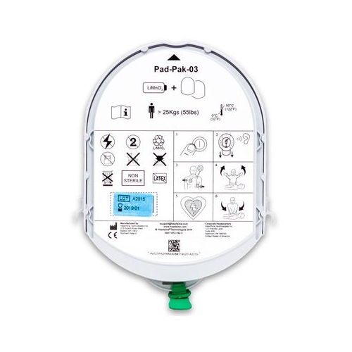 KIT batterie et électrodes PAD-PAK pour HEARTSINE SAMARITAN PAD 500P